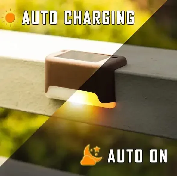 Description Picture 6 of itemWarm White LED Solar Step Lamp Path Stair Outdoor Garden Lights Waterproof Balcony Light Decoration for Patio Stair Fence Light