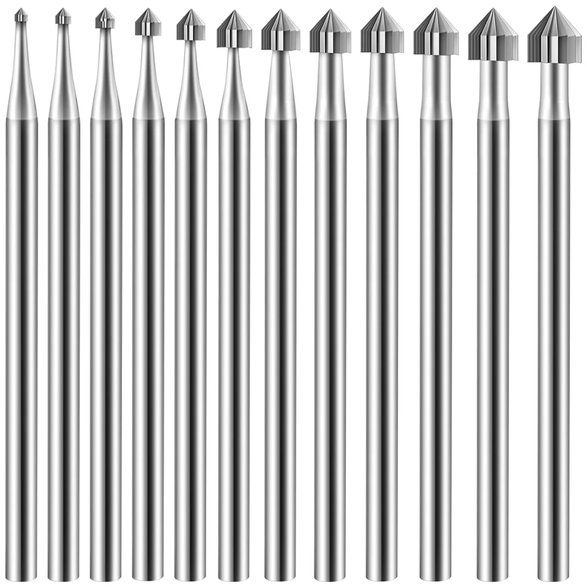 Jewelry Burr Sets 12Pc Cylinder Cone Shape Carving for Lapidary