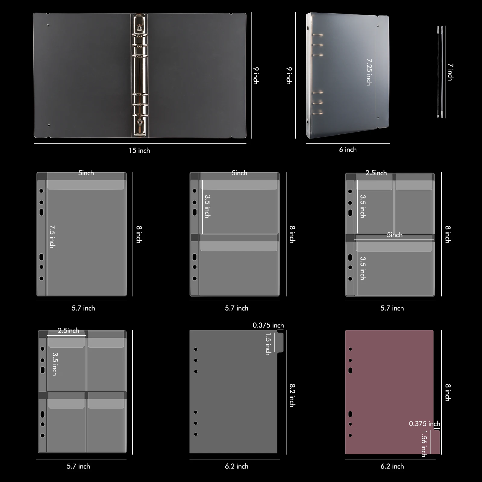 Multipurpose Die Storage Book Binder Album Divided Page Protectors Pockets For Scrapbooking Stamps Cutting Dies Storage Sheets