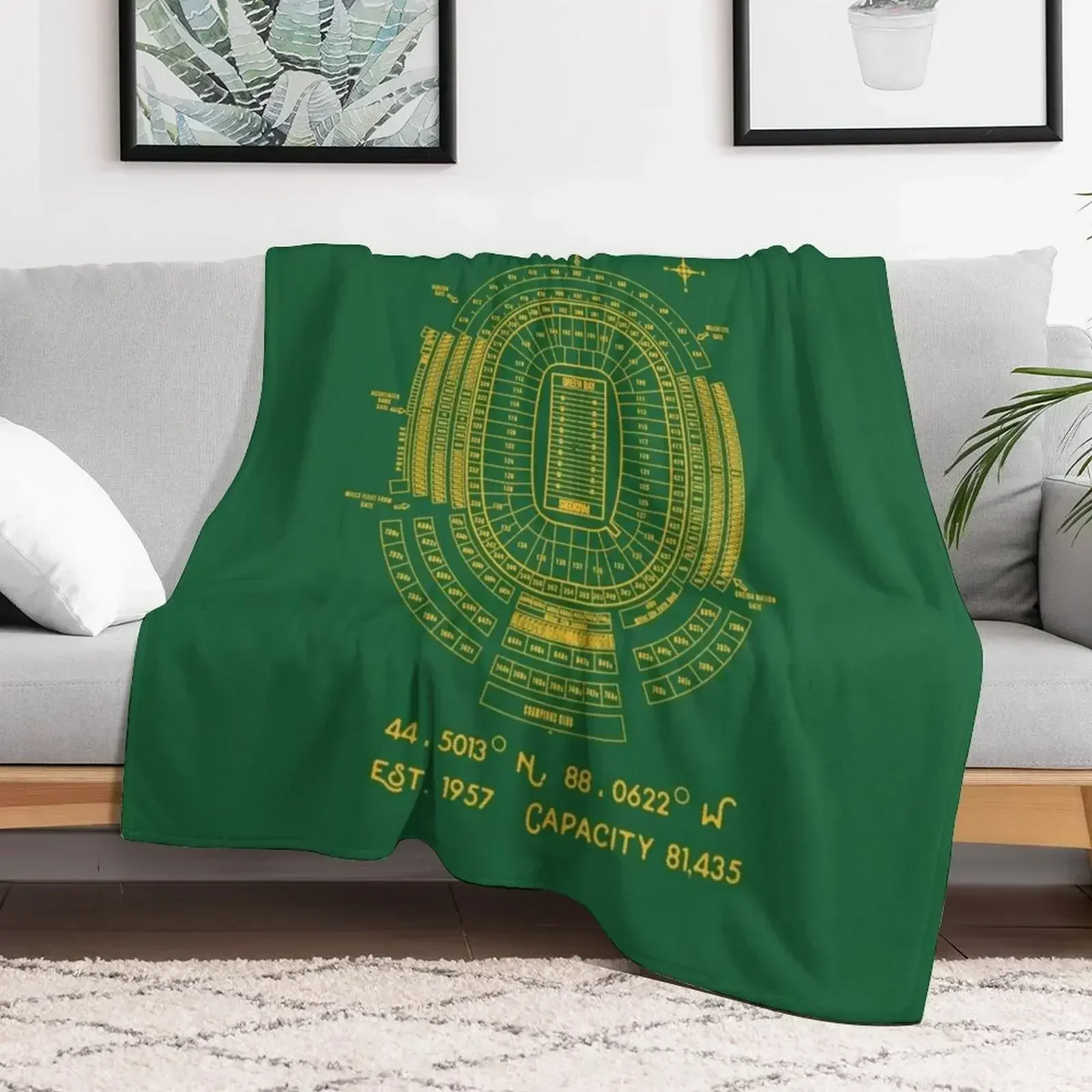 Green Bay Packers Lambeau Field Stadium Poster Print Throw Blanket Soft Plush Plaid Comforter heavy to sleep Blankets 5