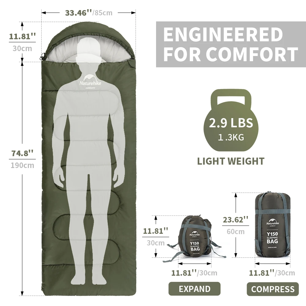 Sleeping Bag Naturehike Y150 Outdoor Camping Home Leisure Hiking