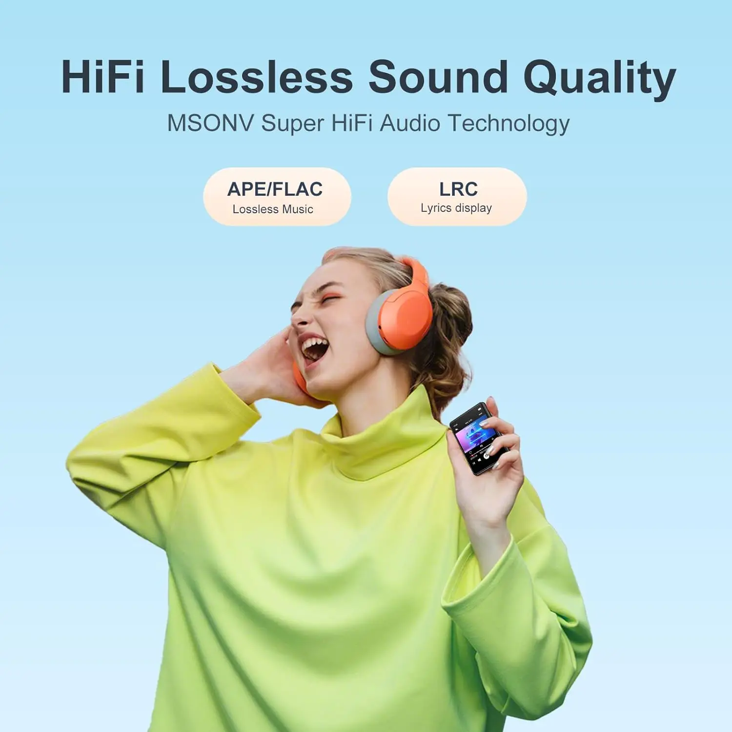 Portable Bluetooth MP3 Player with Touch Screen and 64GB Storage