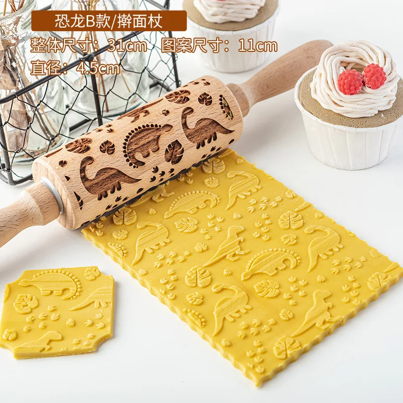 Creative New Cartoon Ocean Embossed Rolling Pin Fondant Biscuits Printed  Dough Rolling Pin Wooden Household Baking Tools - Baking & Pastry Tools -  AliExpress