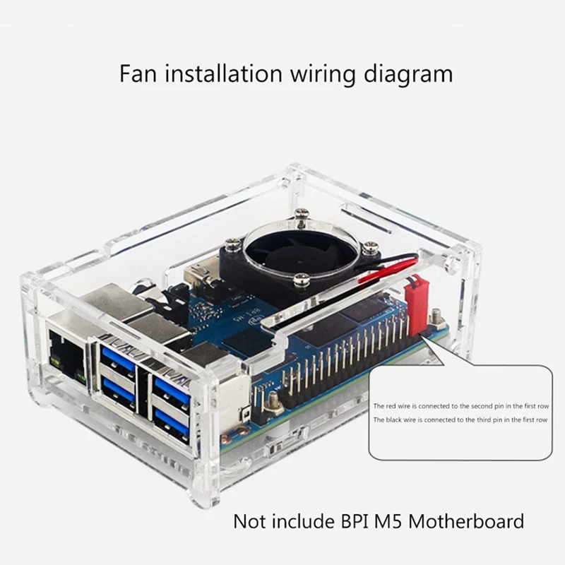 Acrylic Case Transparent Shell for Banana Pi M5 Banana Pi BPI-M5 Development Board Protective Shell
