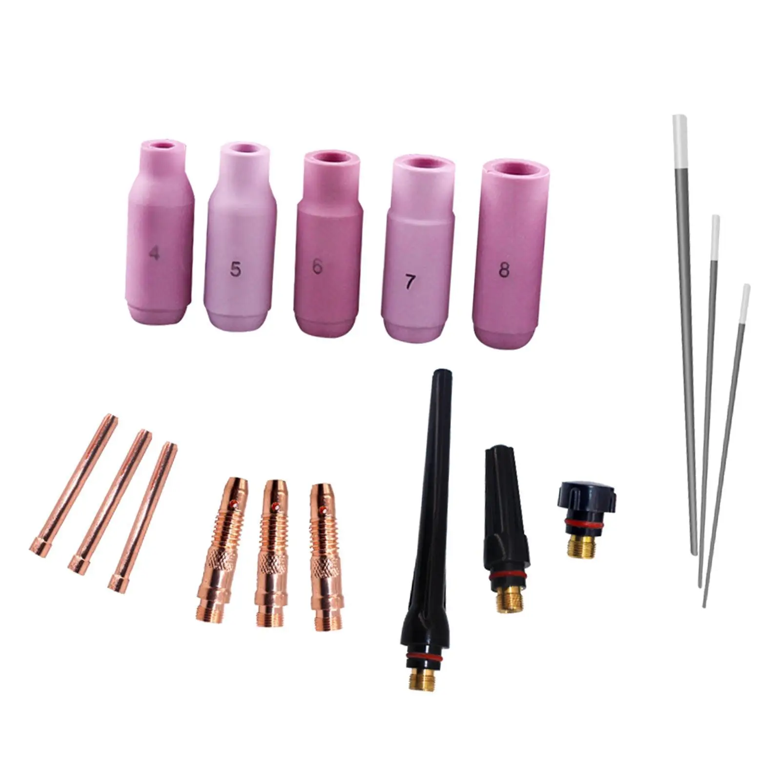 17Pcs TIG Welding Torch Gas Lens Collets Body Accessories for WP-17/18/26 3