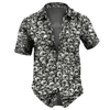 Skull Lapel Men'S Shirts Horror 3d Print Casual Hawaiian Shirts Man Retro Shirt For Man Street Button Short Sleeves Male Clothes 3