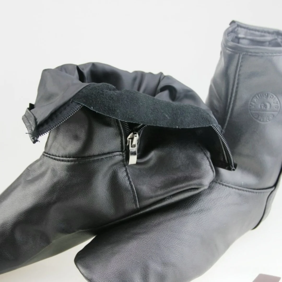 Men's Women's Unisex Real Halal Sheep Skin Leather Black Floor Socks Khuffs Hajj Umrah with Fleece Lined