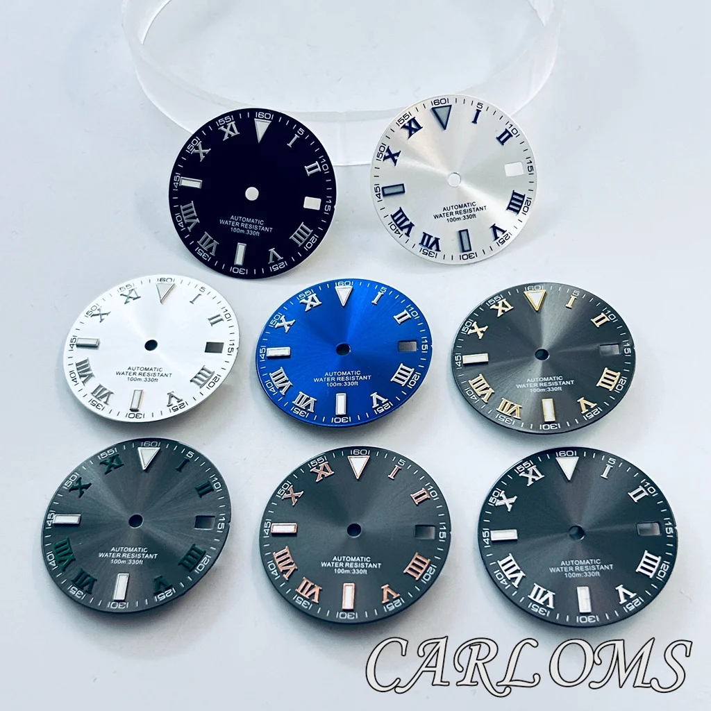 29mm NH35 Watch Dial Roman Numerals Date
