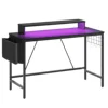 41.7 inch Gaming Desk with LED Monitor Stand, Storage Pocket, Grid Side Frame, for Gaming Room and Home Office 5