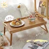 Portable Natural Bamboo Bed Tray Breakfast Laptop Desk Reading Gaming Desk Folding Table Useful Simple Kitchen Tool 1