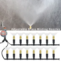 Système de refroidissement par brumisation extérieure, 5M-30M, arrosage de jardin, buses d'atomiseur en laiton de 1/4 pouces, tuyau de 4/7mm pour serre de Patio 4