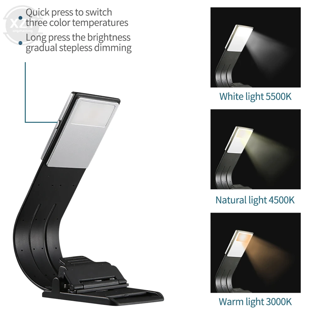 Portable LED Reading Book Light Detachable Flexible Clip USB Rechargeable Lamp For Kindle eBook Readers led light,book light,mini led light
