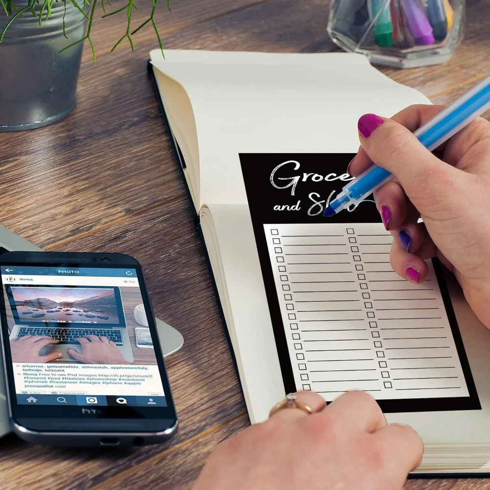 Humorous Magnetic Notepad Set with Pen Holder & Leather Pouch