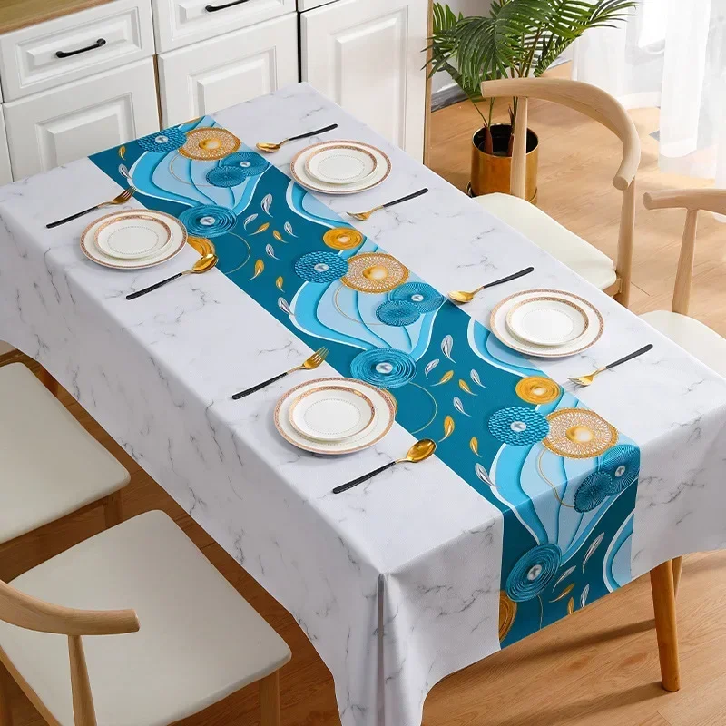 

2024 Waterproof and Oil-proof Tablecloth Ins Wind Tea Table Cloth Yarn Fabric Cross-border Mesas Cover Table