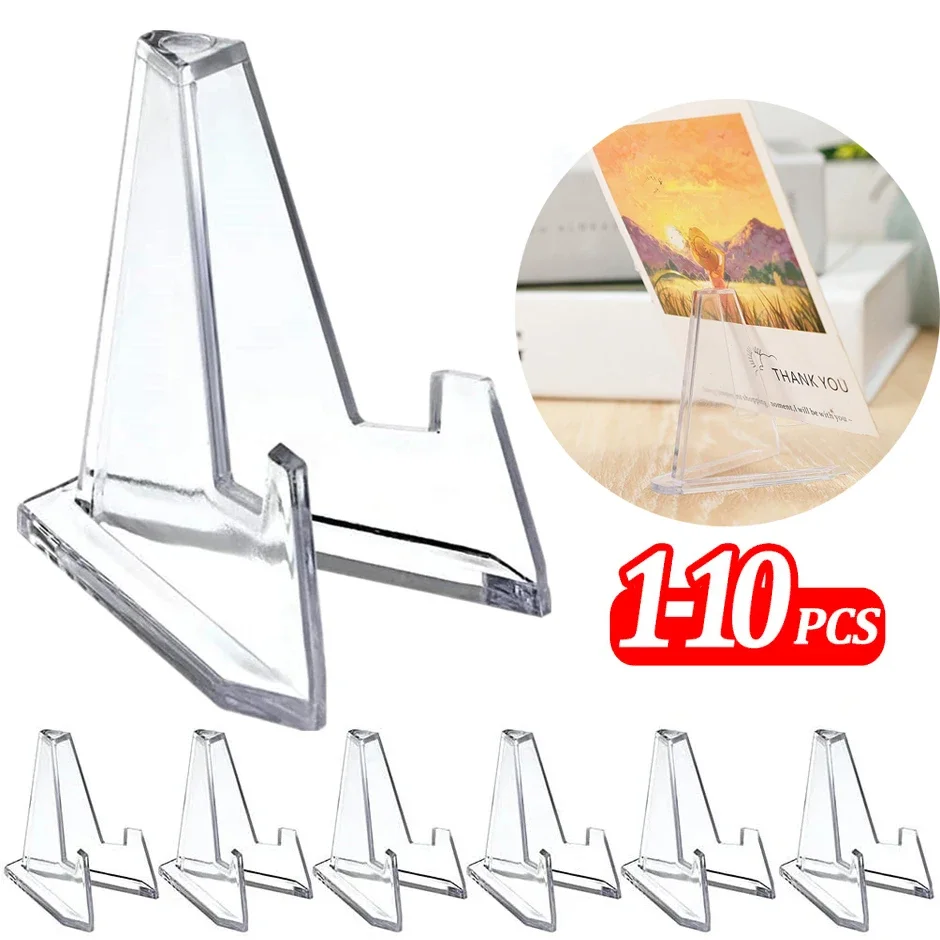 Acrylic Display Stand Transparent Triangle Commemorative Coin Watch Card Holder Display Rack 1-10Pcs For Exhibitions Home Decor card display stand coin display stand