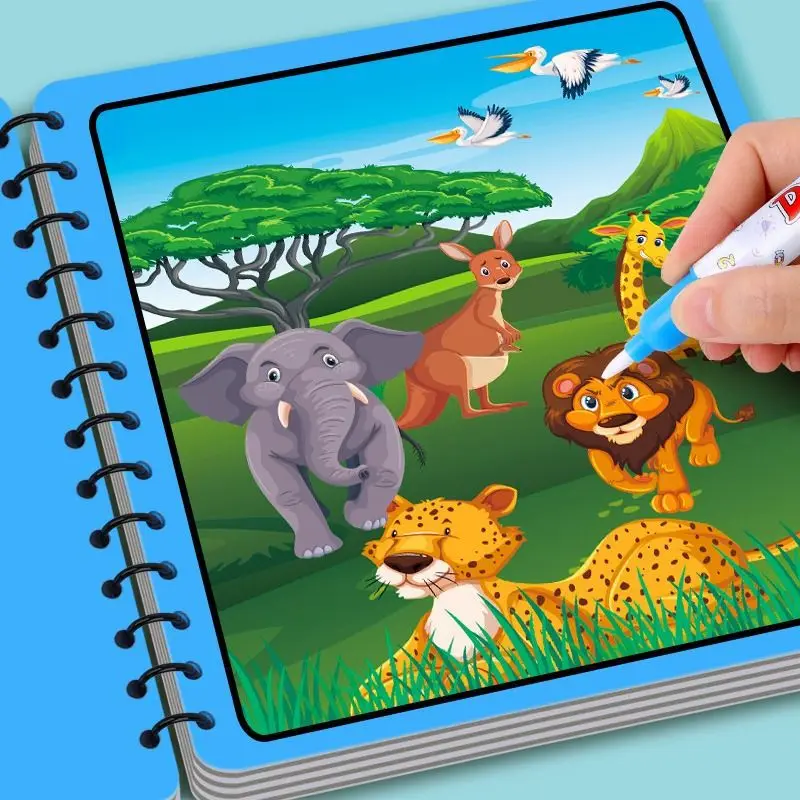 Water Coloring Books for Toddlers, Water Painting Book for Toddlers, Paint with Books, Doodle Book Toys 3-5, Tra