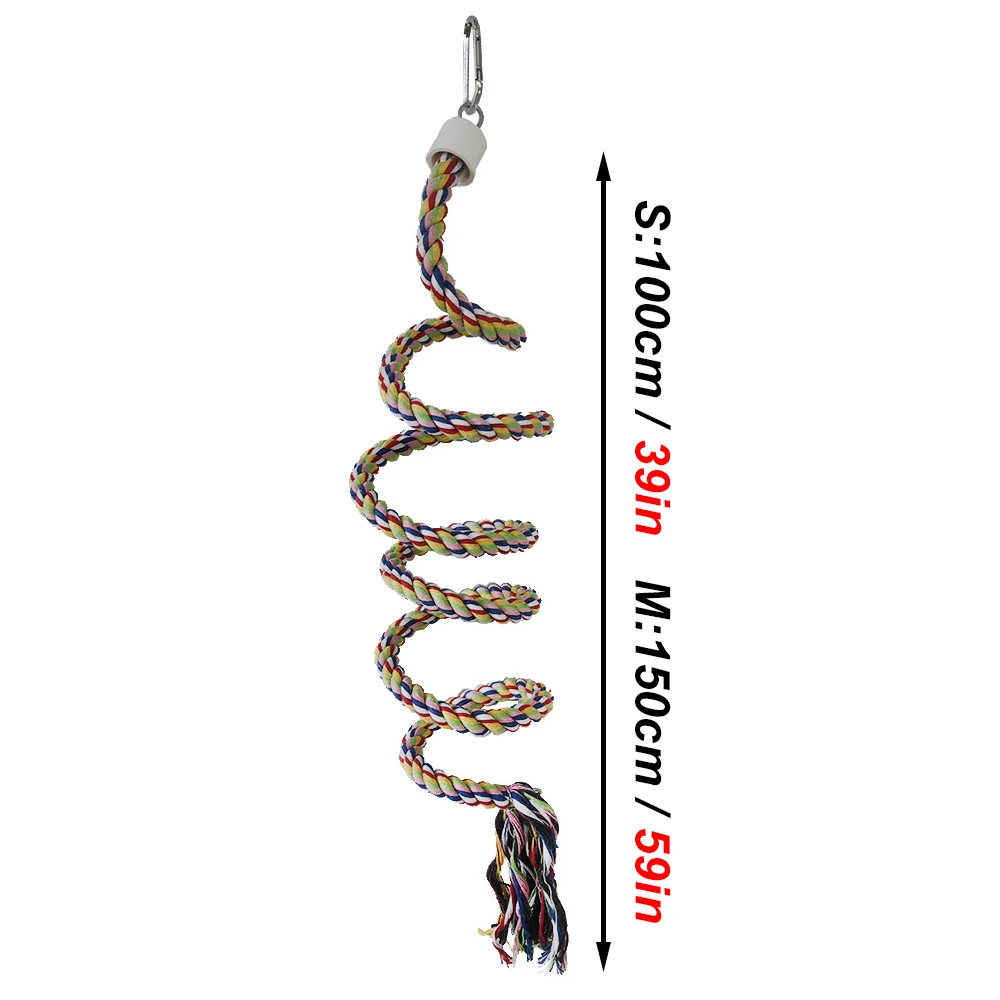 Cotton Rope Parrot Bird Rope Toy 1 pc Hanging Budgie Chew Toy Bird Cage Cockatiel Swing Bite Stand Training Supplies