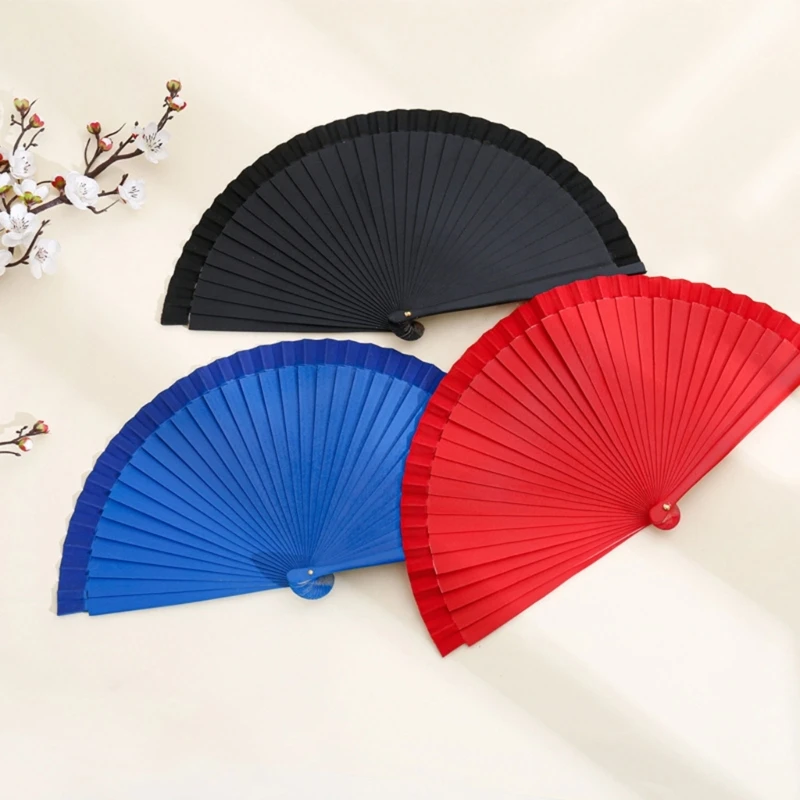 Folding Wooden Hand Fan for Weddings and Dance Parties