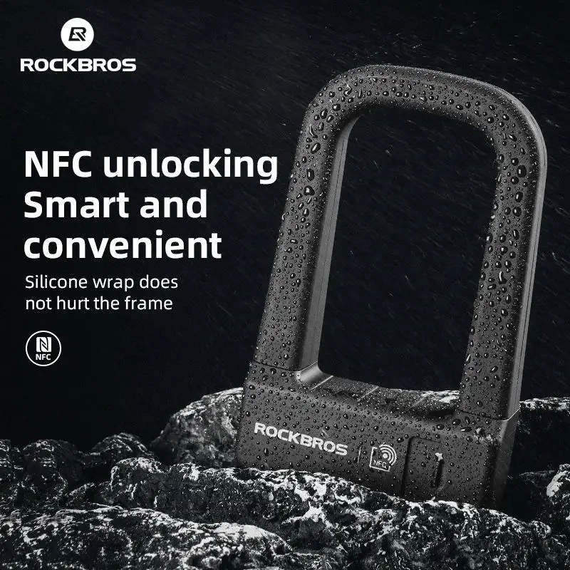 ROCKBROS 自転車スマートロック NFC U字ロック MTB ロードバイク ROCKBROS NFC Smart Bike U Lock Heavy Duty Anti Theft Bike U Lock