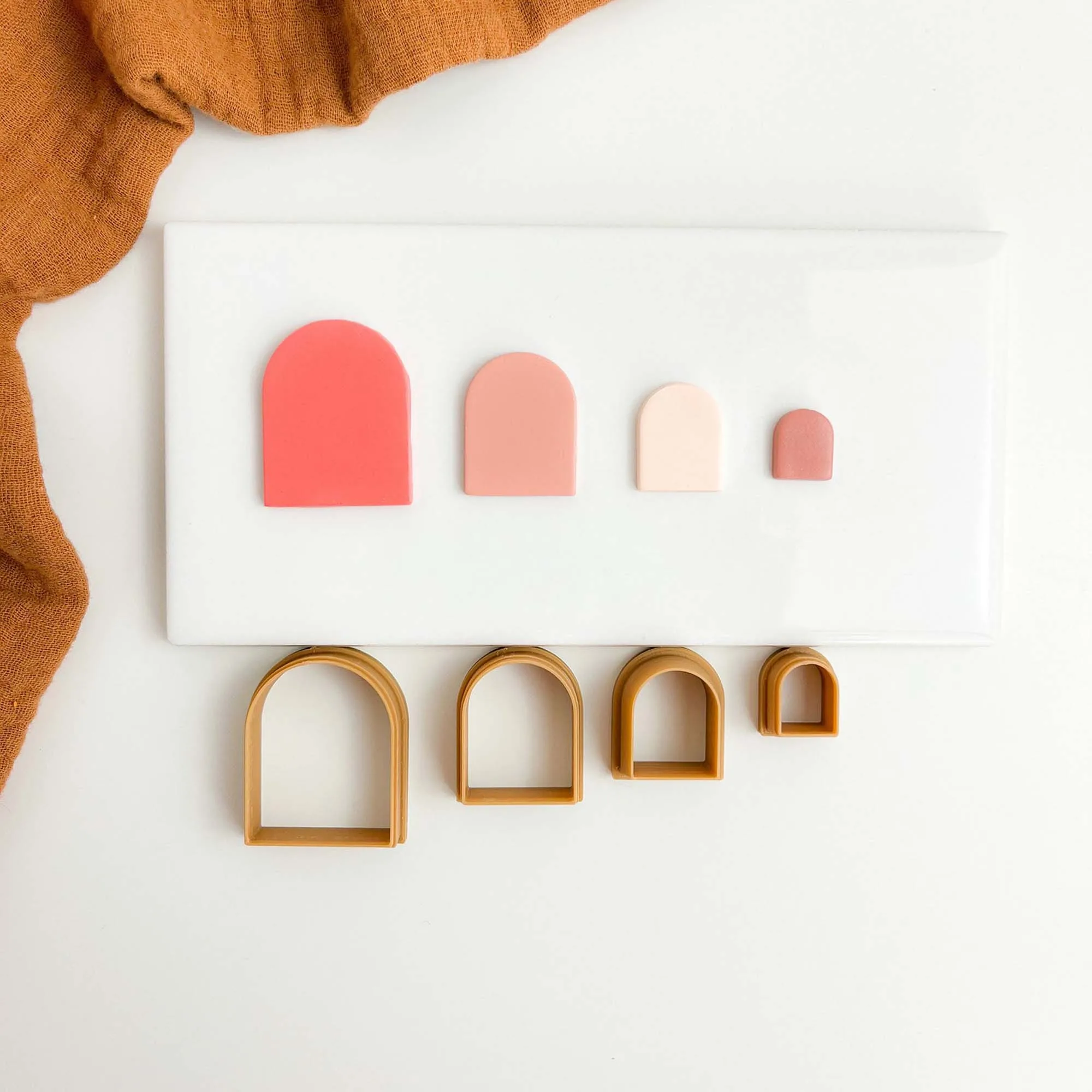4Pcs/Set Polymer Clay Cutters Rounded Square/Circle/Bria/Half Circle Organic Shape Polymer Clay Cutters clay supplies For DIY Earring Making