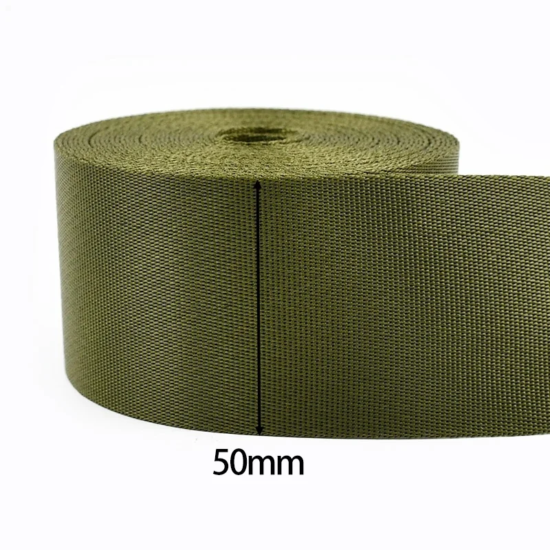 Durable Army Green Nylon Webbing Strap for DIY Projects and Accessories