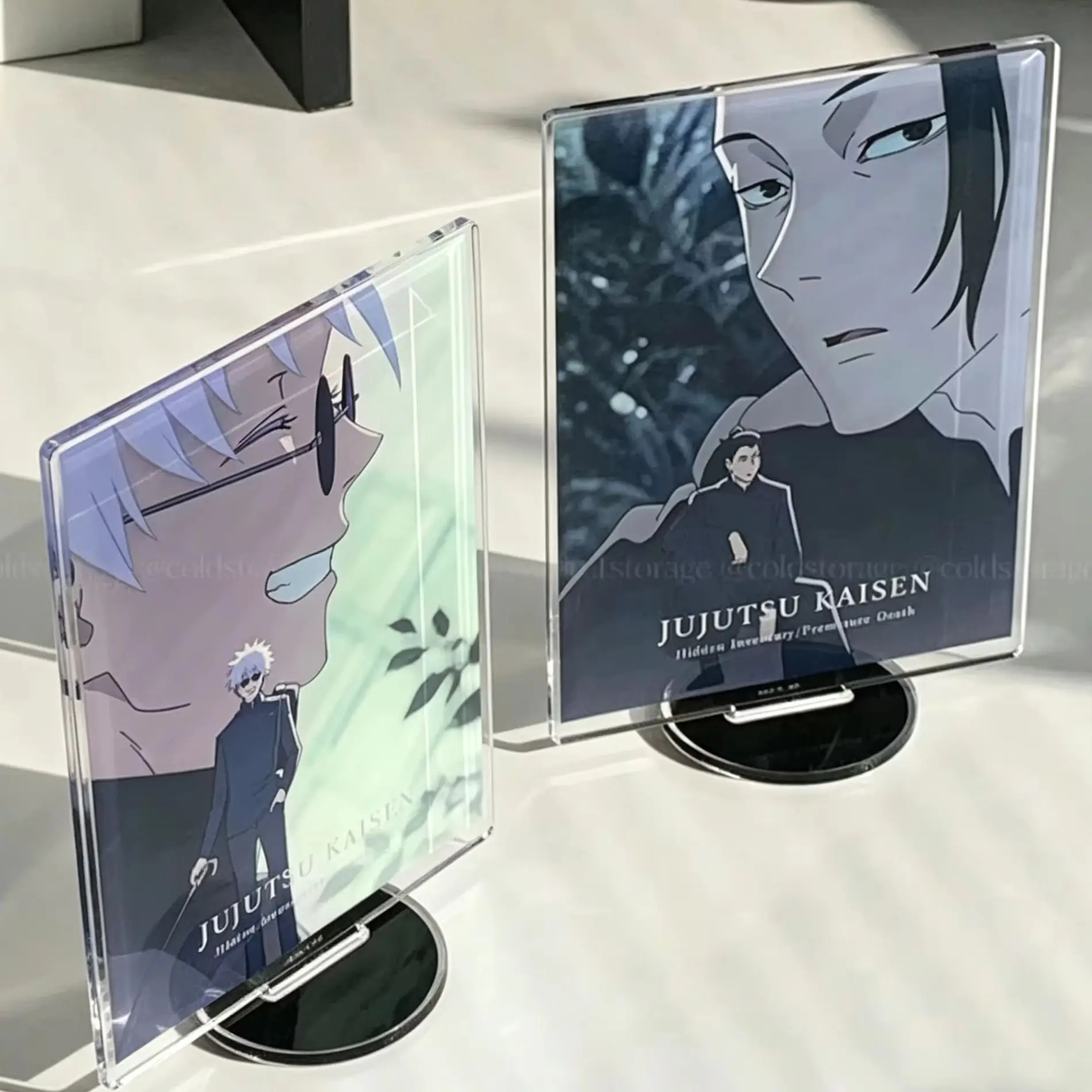 2pcs 애니메이션 Jujutsu Kaisen 아크릴 스탠드 Ryomen Sukuna Geto Suguru Satoru Gojo Fushiguro Megumi 간판 데스크탑 장식