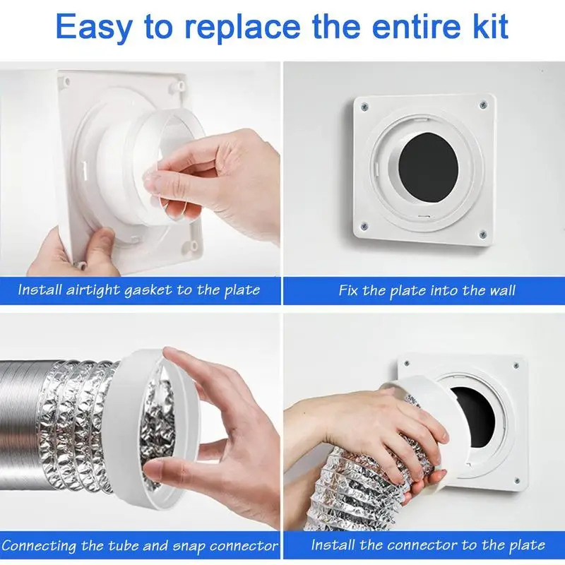 Dryer Vent Elbow Kit Tightness Good Dryer Vent Kit With Transparent  Airtight Gasket Thick Dryer Vent Wall Plate Adapter For - AliExpress