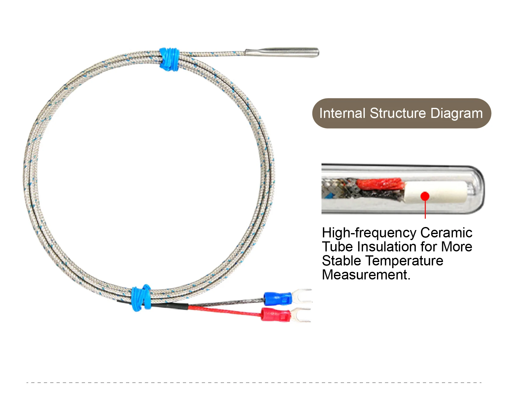 K Type E Type Probe Thermocouples Temperature Sensor 0-400°C 0-600°C Stainless S