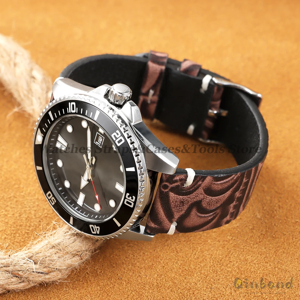 Elegant Calfskin Leather Printed Watch Strap - Women's & Men's Accessory