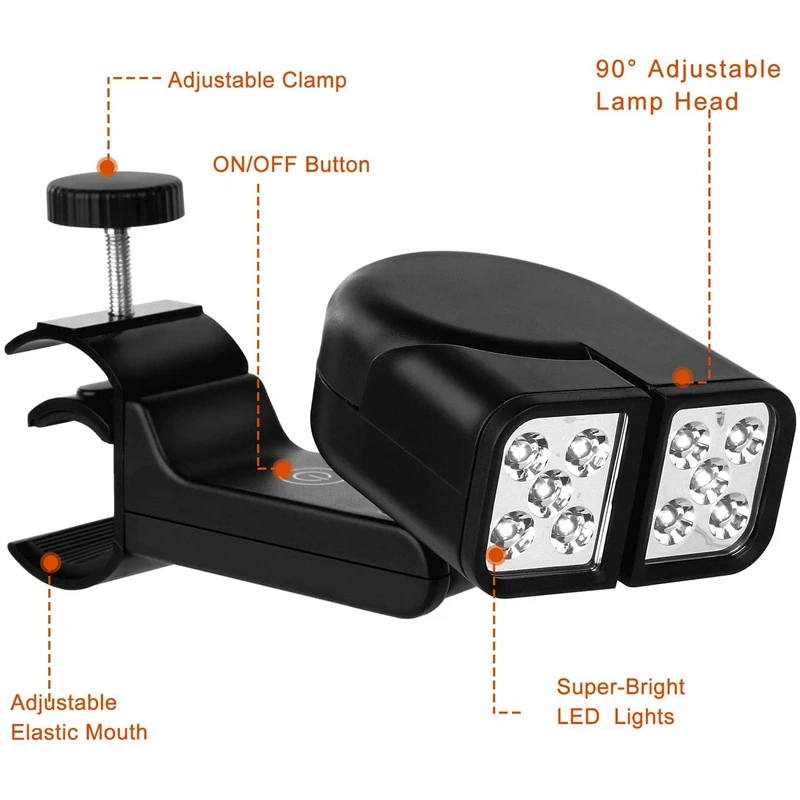 Grill Lights For BBQ Waterproof - Press Switch & 10 Super-Bright Barbecue Led Lamp Heat Resistant & Flexible Light