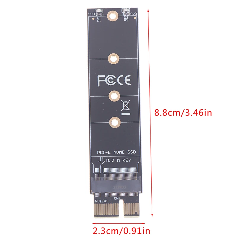 PCIE to M2 어댑터, NVMe SSD M2 PCIE X1 Raiser PCI-E PCI M 키 커넥터, 2230 2242 2260 2280 M.2 SSD 풀 스피드 지원