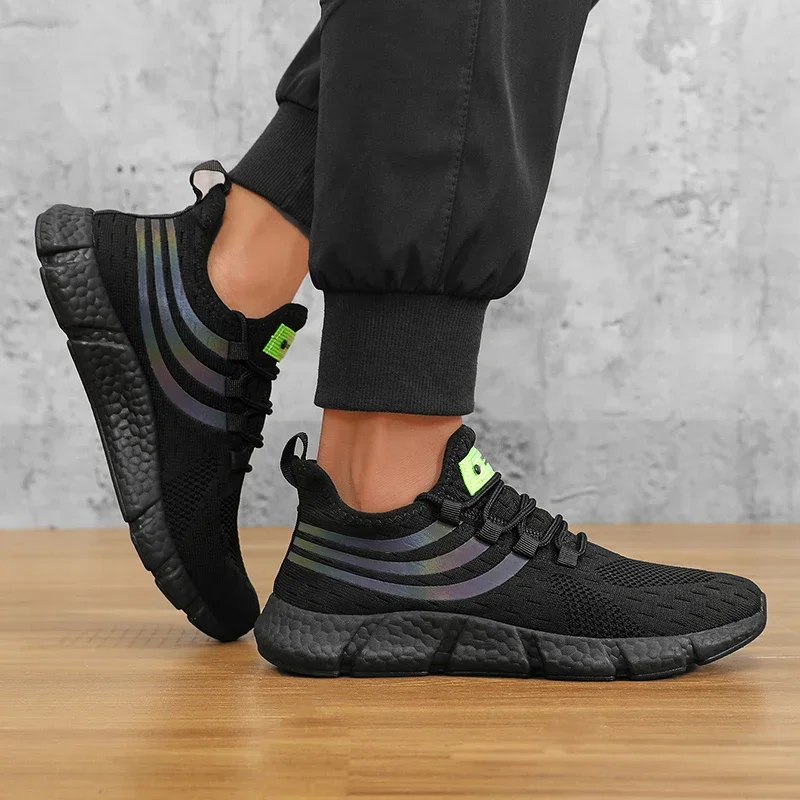 Mens Breathable Platform Sneakers - Comfortable Summer Running  Walking Shoes