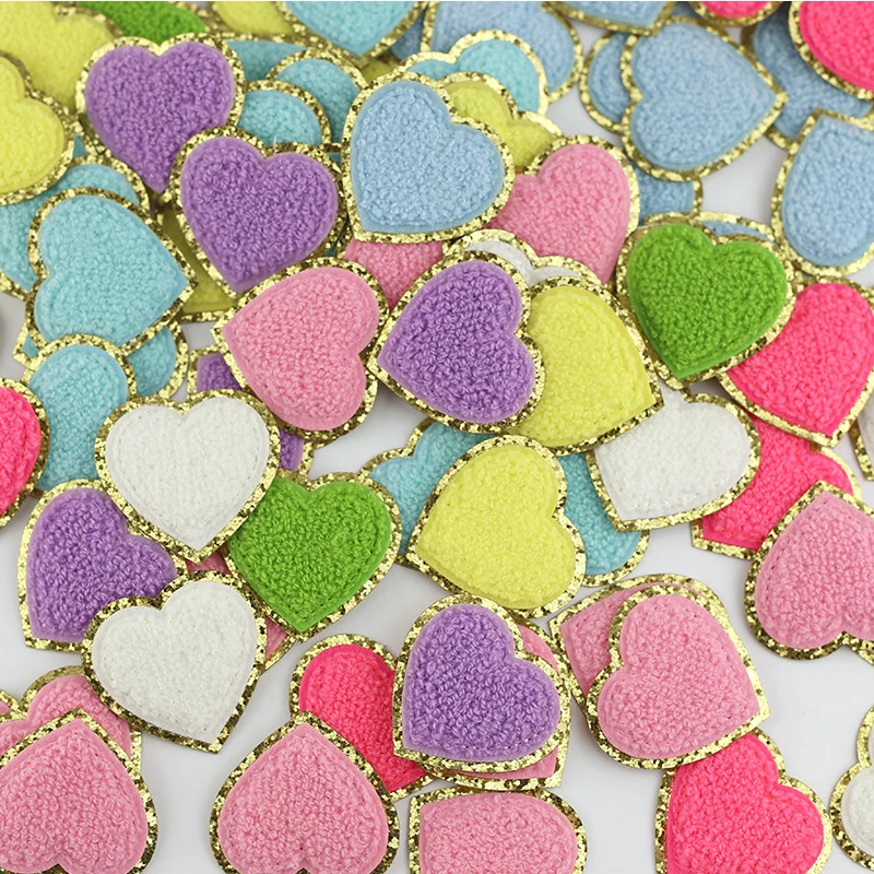

1PC Chenille Heart Patch Sticker DIY Sewing Applique Repair Patches Love Heart Chenille Patch for Clothes Hats DIY Accessories