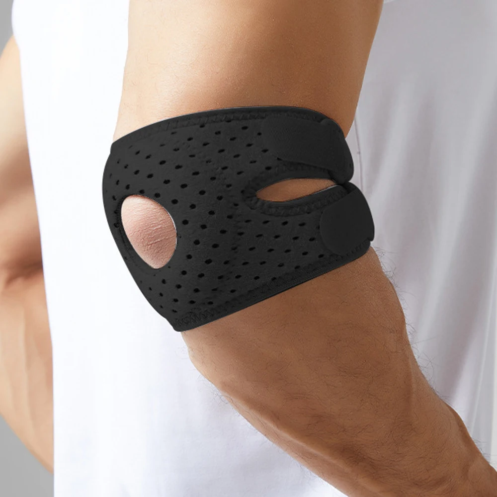 1/2 Stück verstellbare Ellenbogenstütze mit Gelpolster, Sehnenentzündungs-Ellenbogenbandage für Zerrungen, Genesung von Sportverletzungen, Schmerzlinderung bei Arthritis – Detail 9