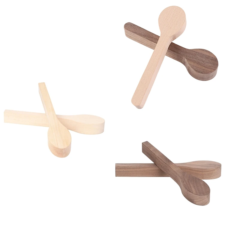 

2 Pack Wood Carving Spoon Blank Unfinished Wooden Craft Whittling Kit For Beginner Kids Total Length Approximately 16.1Cm