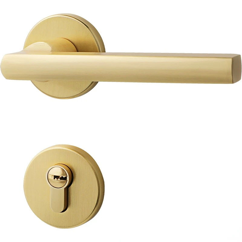 

Золотая дверная ручка для спальни, шлифованный Золотой раздельный дверной замок, магнитный бесшумный деревянный дверной замок, домашний дверной замок