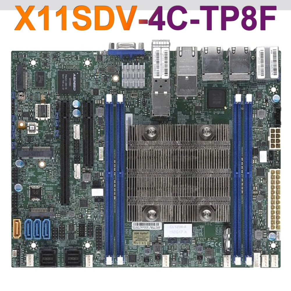 

New Xeon Processor D-2123IT DDR4-2133MHz Flex ATX 4*SATA3 Port For Supermicro Motherboard X11SDV-4C-TP8F