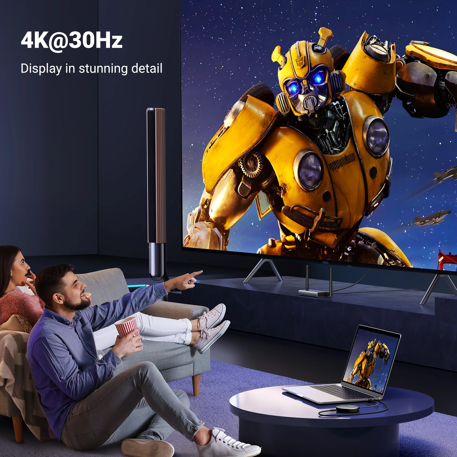 UGREEN Wireless Screen Projector HDMI Extender Video Transmitter & Receiver Kit 5G 50M Transmits Dongle for TV PC PS5 Monitor