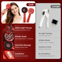 Electric Red Light Scalp Massage Comb, 3 Modes USB Rechargeable Hair Scalp Massager with 8 Roller Balls for Scalp Relaxation 6