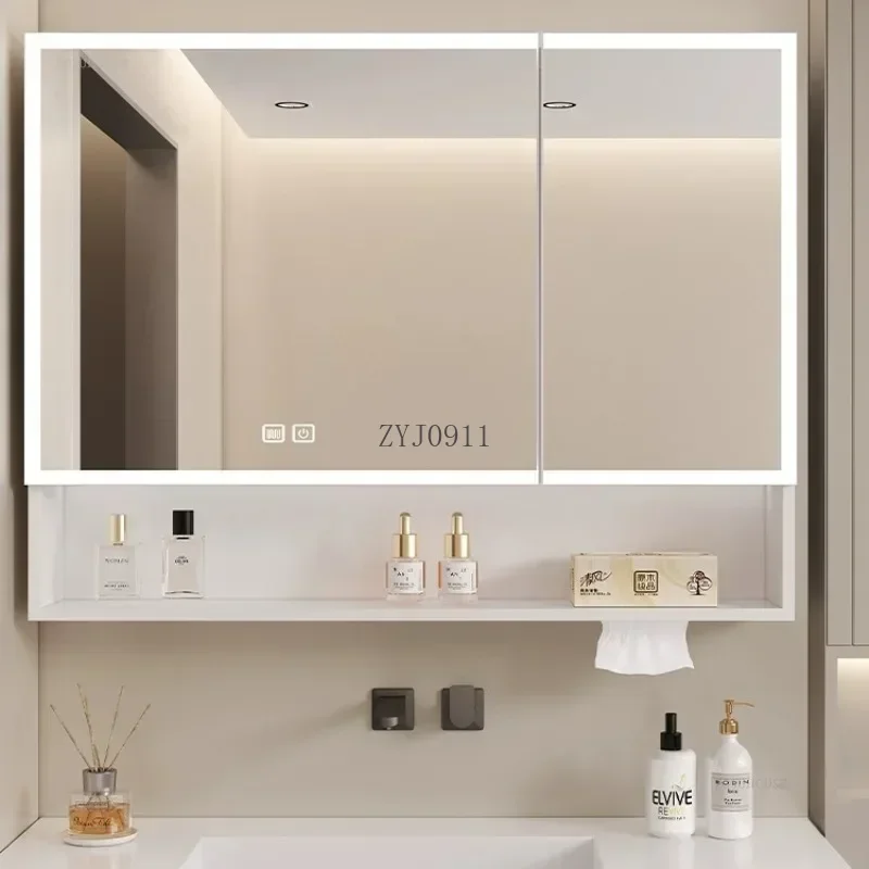 Space Aluminum Smart Bathroom Mirror Cabinet Defogging with Storage Bathroom Furniture Wall Storage Cabinets Mirror Box s b