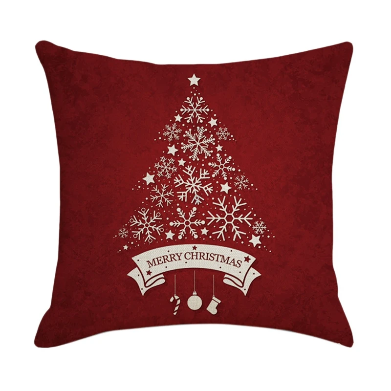 

New Christmas Pillowcase Brand-New Santa Square Home Decor Linen Pillow Cases Cushion Covers For Sofa Car Gift 45X45cm
