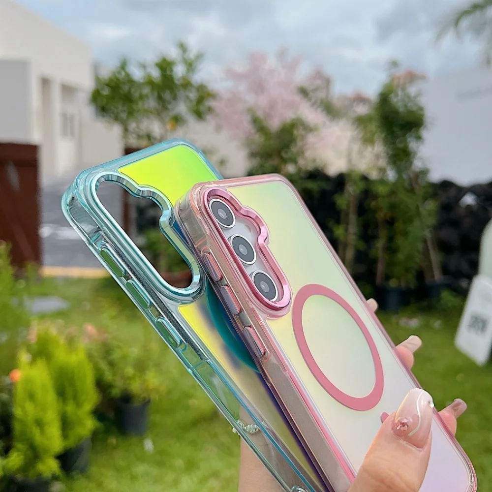 Gradient Laser Magnetic Wrist Strap Acrylic Cover Case