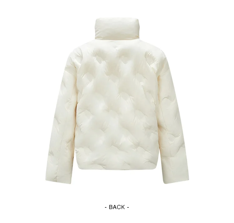 Down Jacket Women Thin Houndstooth Loose New Winter Waterproof Windproof Stand-Up Collar Wear Down Jacket