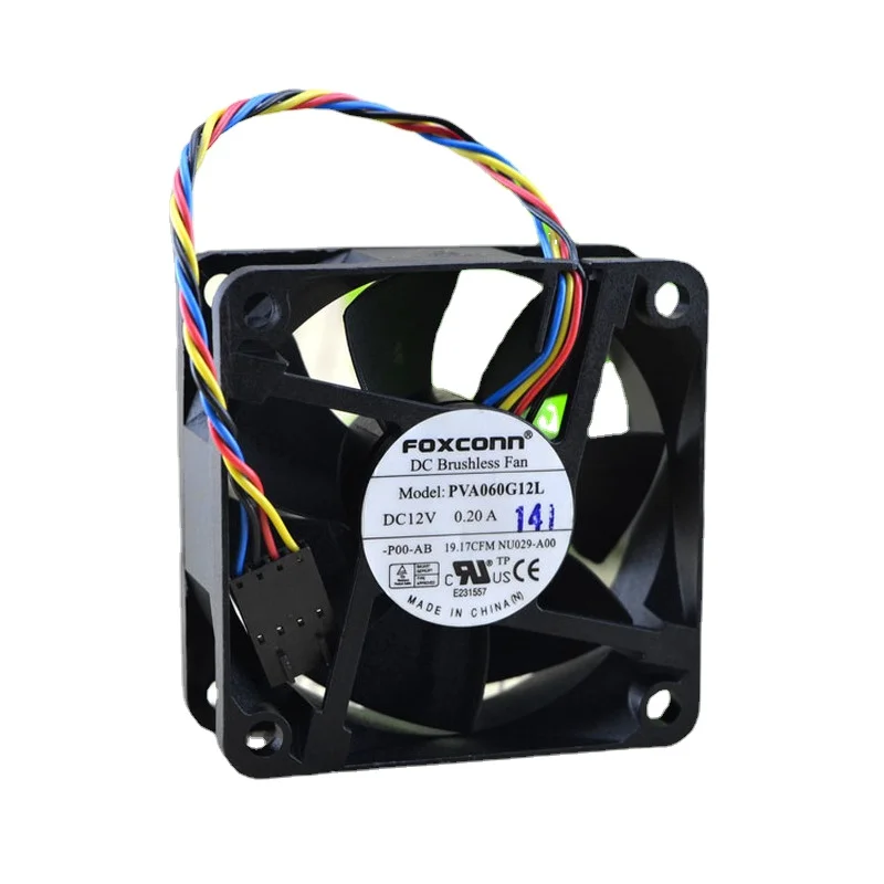 

New CPU Cooling Fan FOXCONN PVA060G12L 12V 0.20A PWM Temperature Control 4-wire Fan 6CM 6025 60*60*25MM