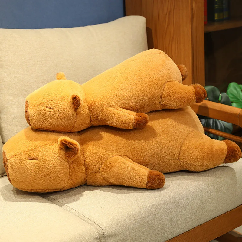 Funny Lazy Lying Capybara Plush Throw Pillow Toy Simulation Cartoon Stuffed Animals Capybara Plushies Doll for Girls Boys Gifts