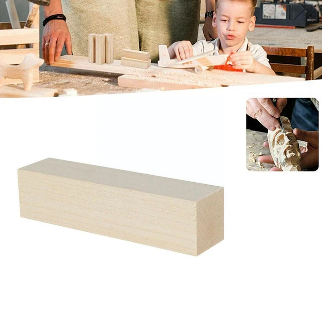 Kit de bloques de tallado de madera de tilo Premium, barra de madera  cuadrada, palos de madera de Balsa, tiras, Kit de Hobby para adultos y  niños - AliExpress