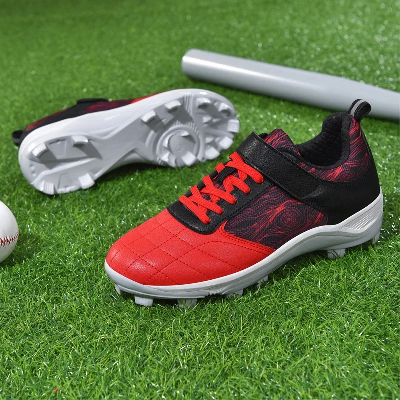 Men's Baseball Shoes Training Long Spikes Softball Shoes Non-slip Cleats and Turf Softball Sneakers Beginners Baseball Sneakers