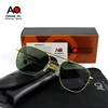 American AO Sunglasses Men Army Military Aviation Pilot Sun Glasses Woman Luxury Brand Vintage With Original Box