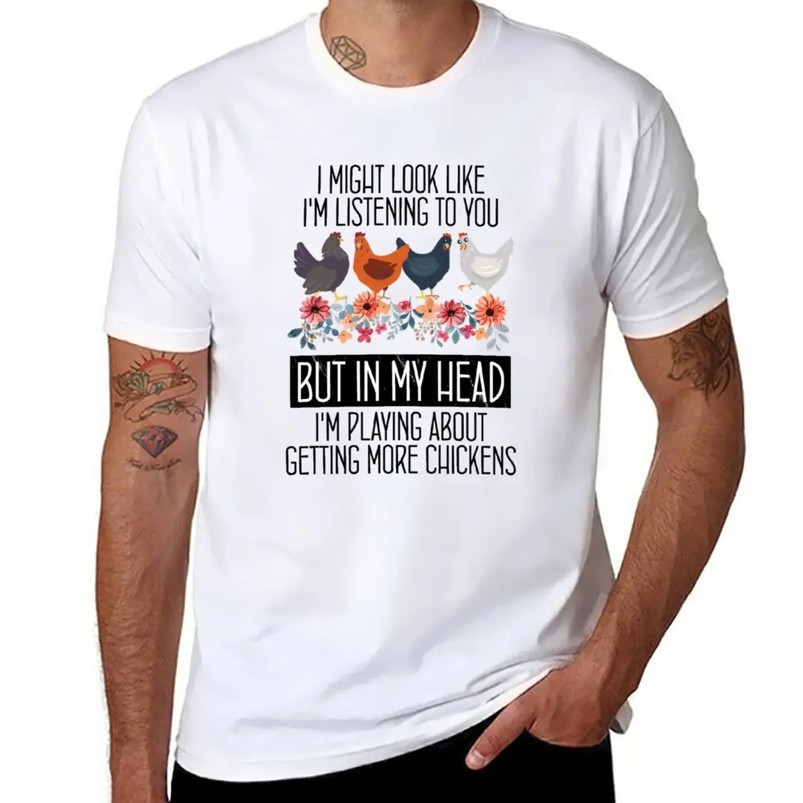

Я могу выглядеть, как будто Слушаю вас, но в моей голове я играю, как купить больше футболок для цыплят