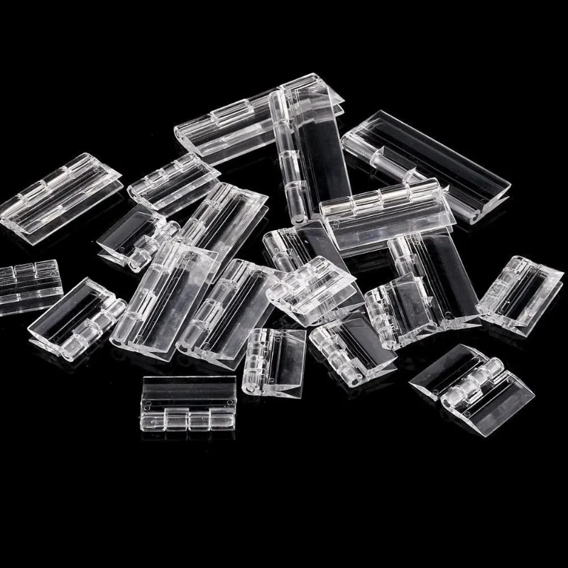 10Pcs Transparent Plastic Folding Hinges Durable Clear Acrylic Hinge Tools Cabinet Hardware Furniture Cabinet Door Hinges door hinges plastic hinges